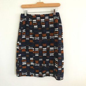 Laura Urbinati Silk Cotton Blend Patterned Mini Pencil Skirt Size 42 (US S - M)